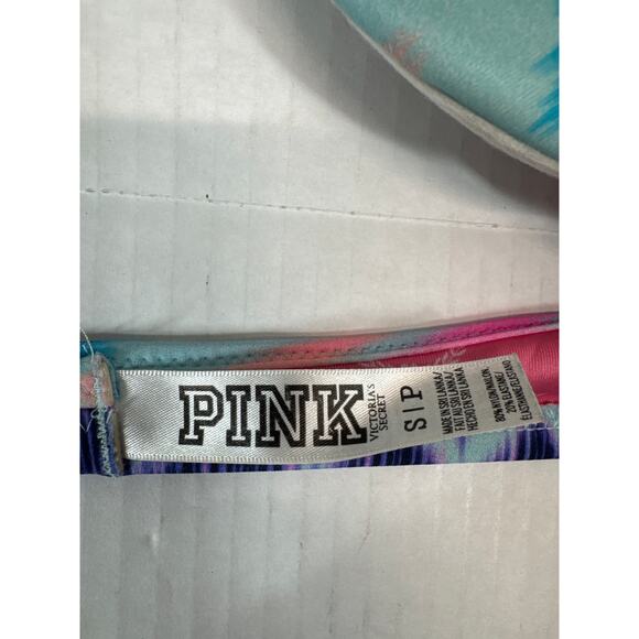 Pink Victoria's Secret Chevron Zig Zag Pastel Padded Bikini Top Size Small - Picture 2 of 4